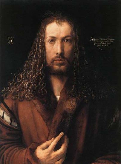 Albrecht Durer Self-Portrait in a Fur-Collared Robe Germany oil painting art